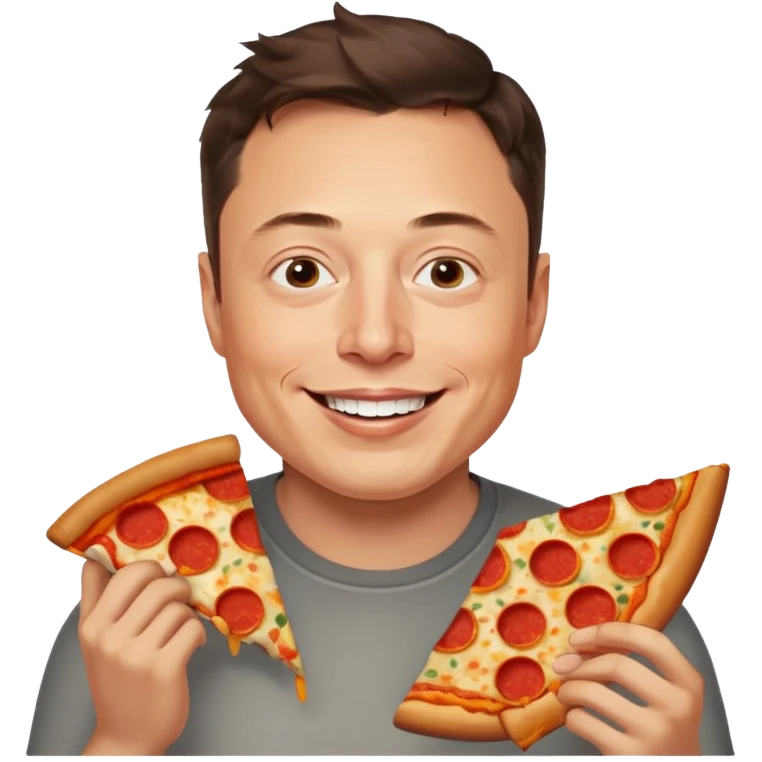 Elon musk eating pizza emoji