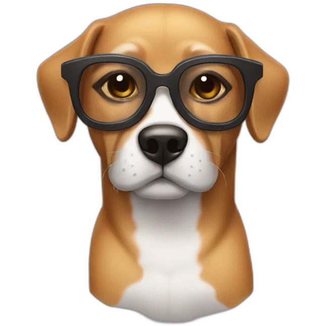 Perro con lentes emoji