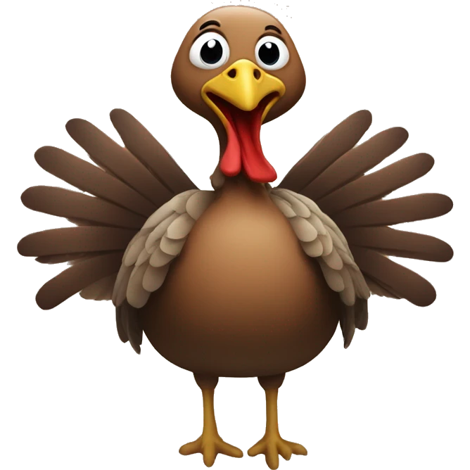 Turkey with shock/scared face and wings on face emoji