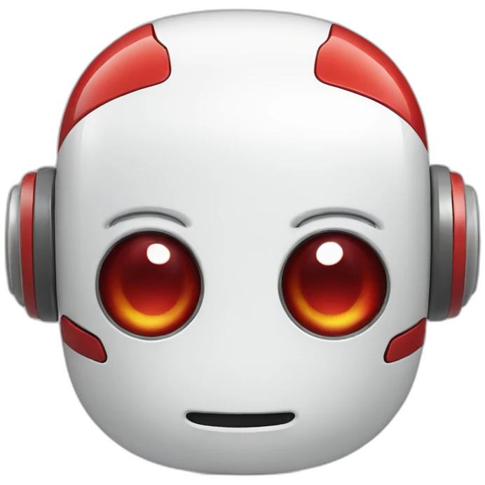 cute little white red robot emoji