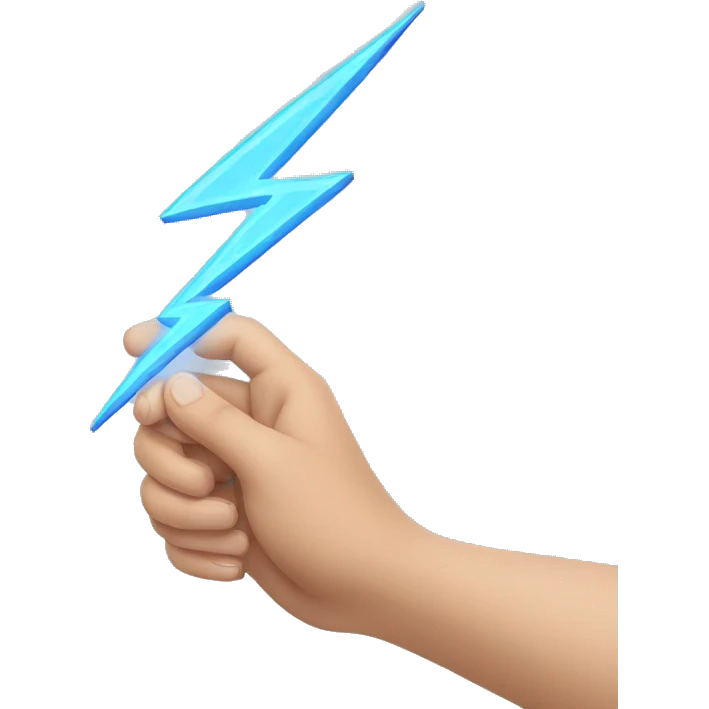 lightning bolt in hand emoji