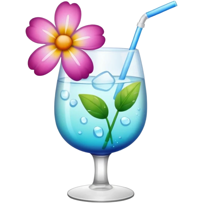 realistic aesthetic drink with flower decor emoji