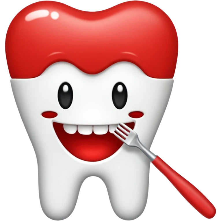 cepillo de dientes rojo sin cara emoji