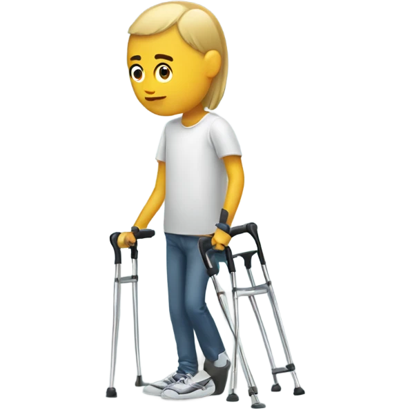 Person with crutches and injured leg emoji