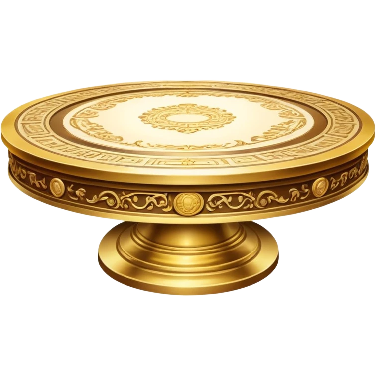 ancient big gold round meeting table emoji