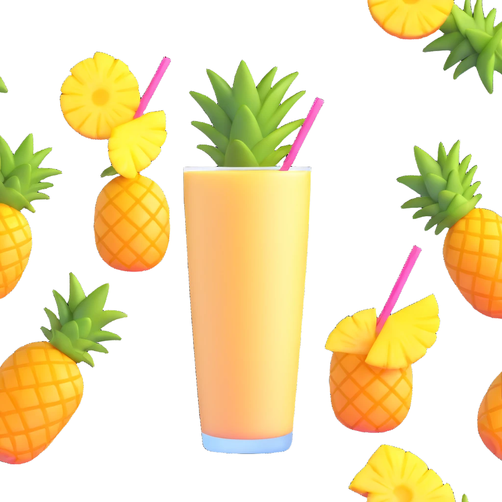 tropical smoothie with pineapple and coconut emoji