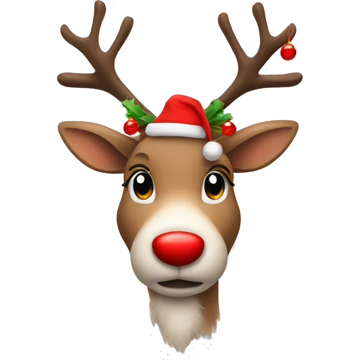 Reindeer with red jingle bells emoji