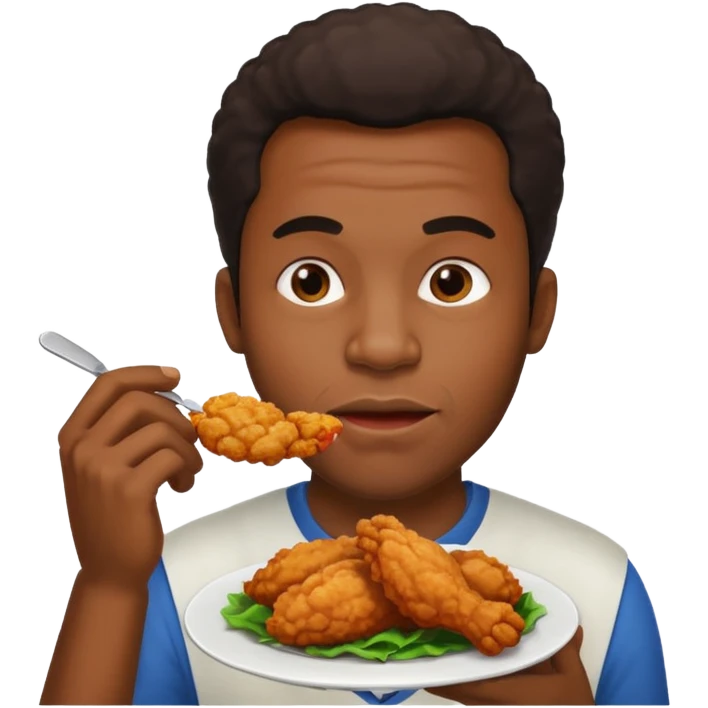 black man with fried chicken emoji