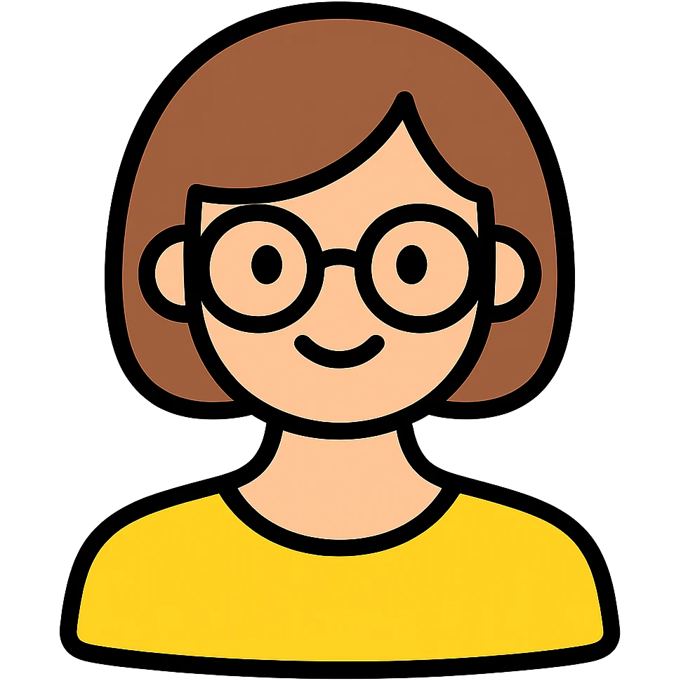 Add glasses to the female with short brown hair. emoji