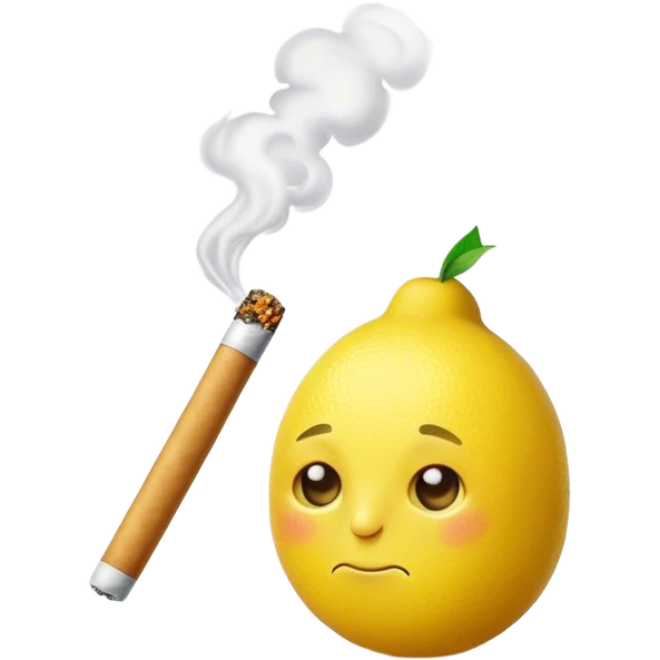 Lemon smoking a joint emoji