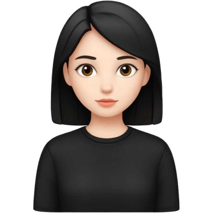 Fancy girl black casual emoji
