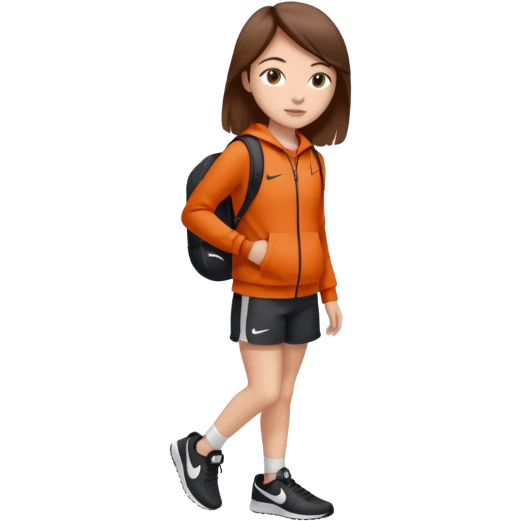 Faça uma menina de cabelo liso com uma roupa da Nike  emoji
