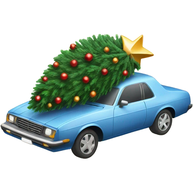 A car with a christmas tree on top of it emoji