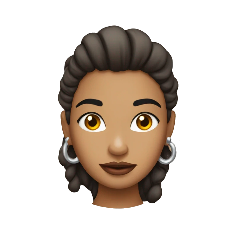 Uma mulher segurando uma agulha americana de fazer piercing  emoji