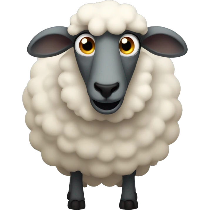 A scared sheep emoji