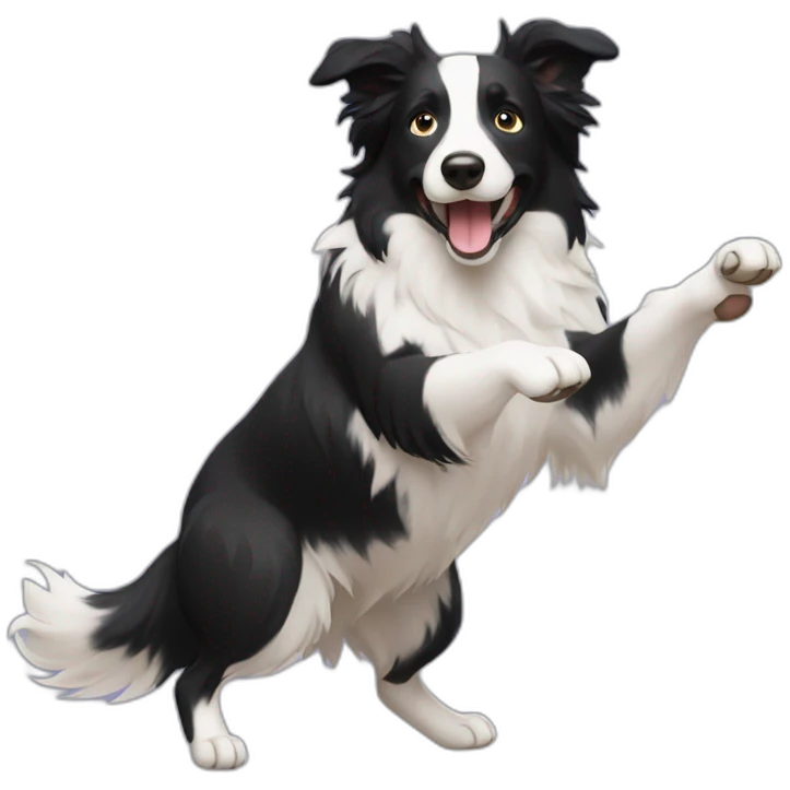 border collie dancing like a person emoji