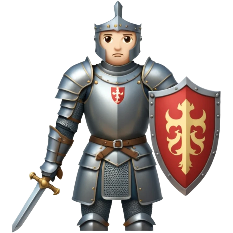 aggressive knight full body 'J' on chest emoji