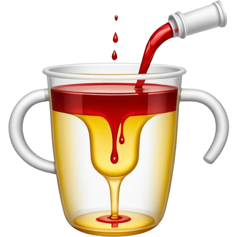 urina com sangue em um copinho emoji