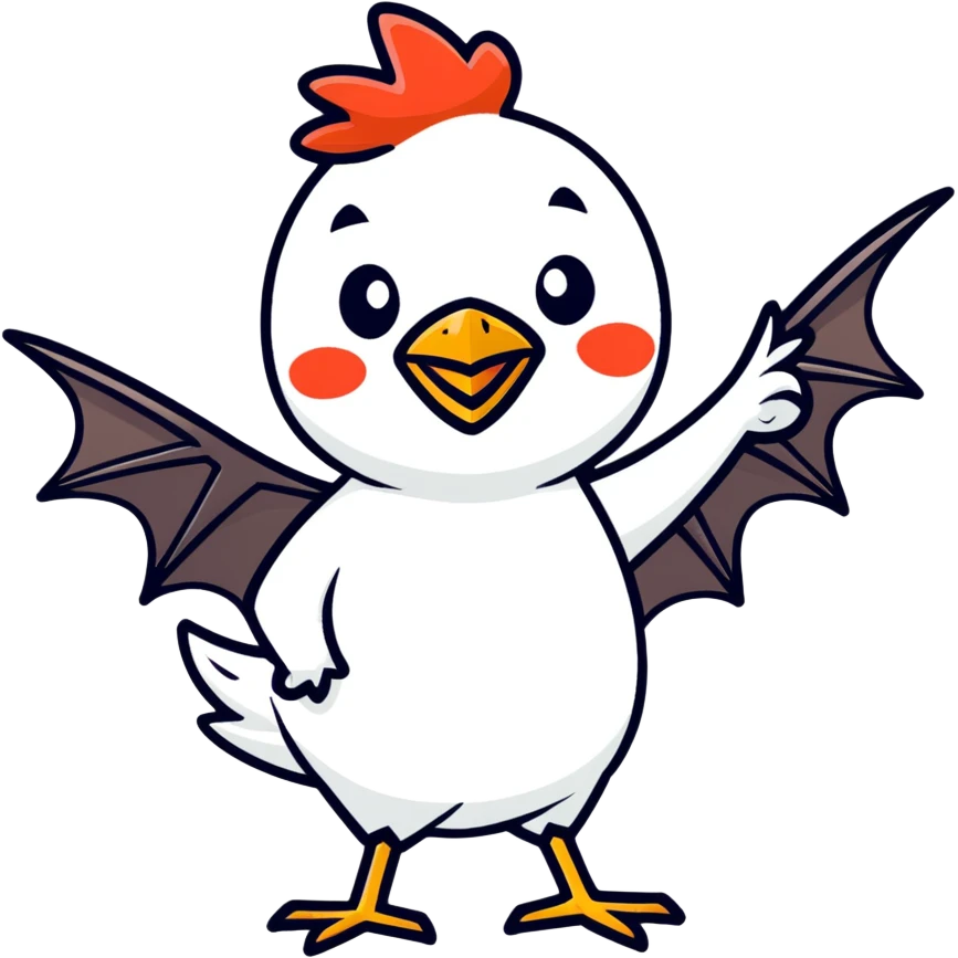Chicken with a bat  emoji