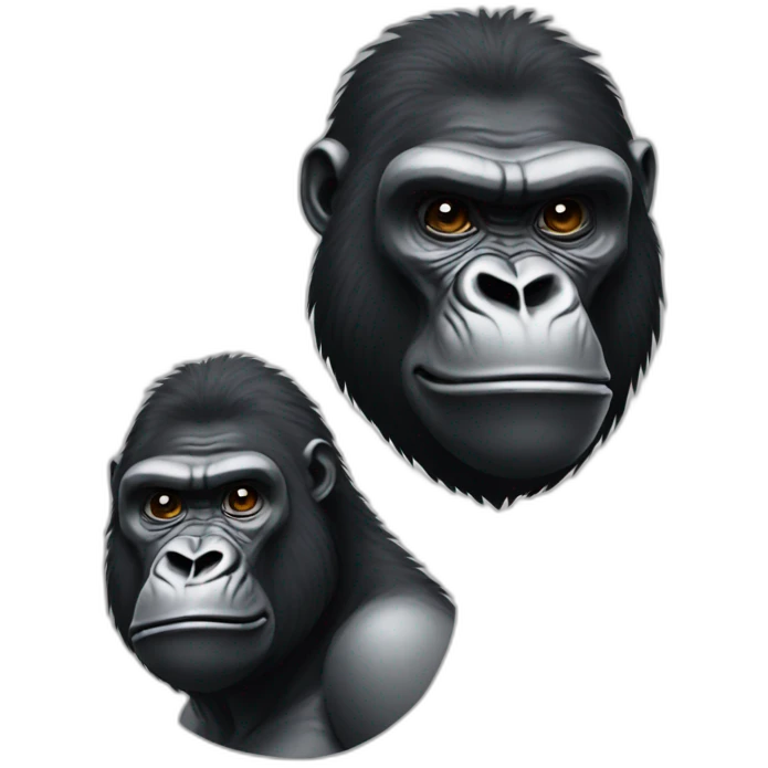 gorilla head and dino body emoji