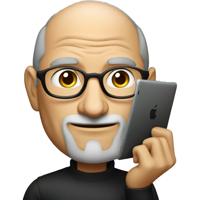 Steve Jobs holding an iPad emoji