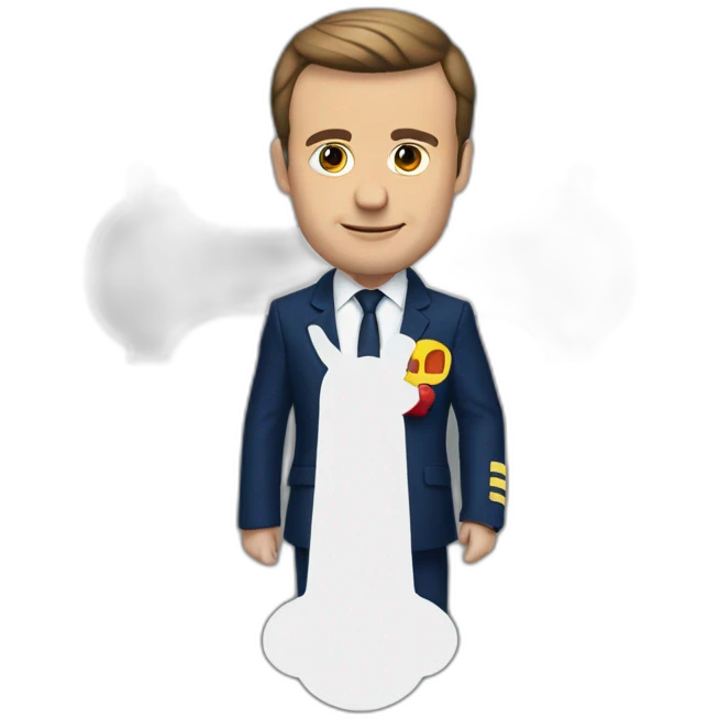 Macron sur un cross emoji