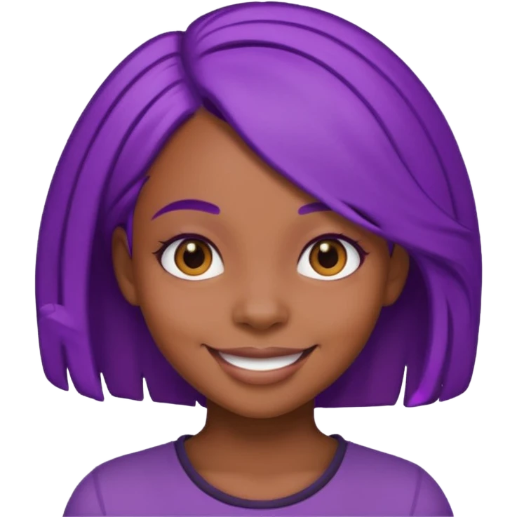 nerd emoji but it’s a black girl with purple hair emoji