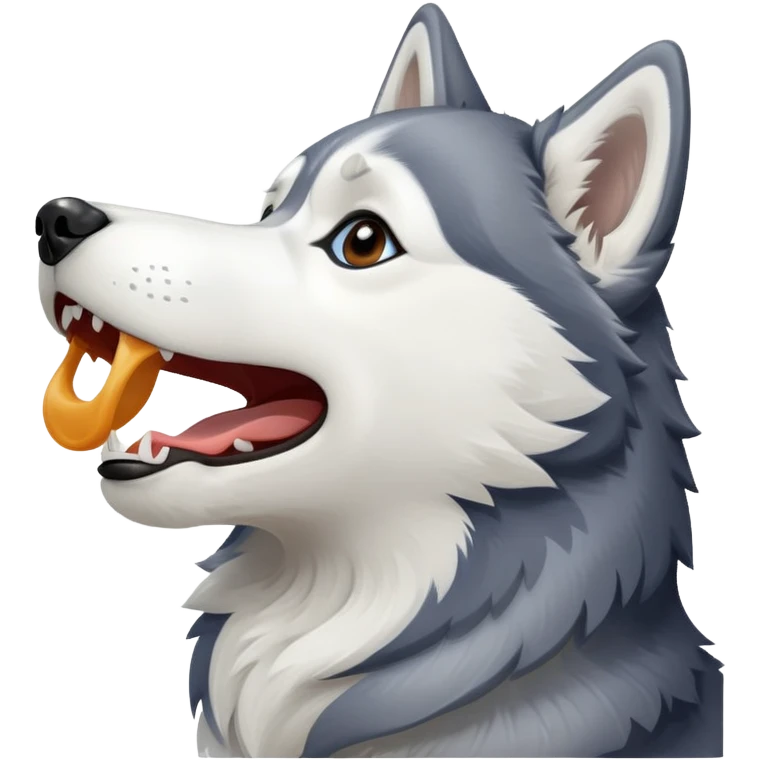 Husky howling in celebration emoji