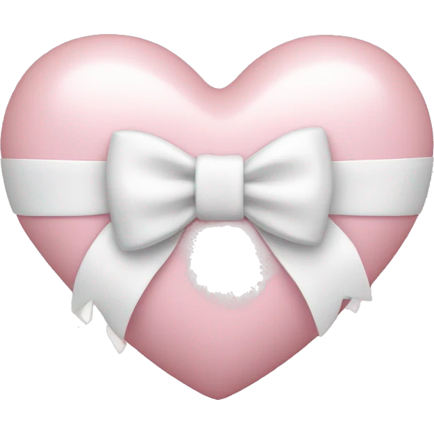 Pastel pink heart with white bow emoji