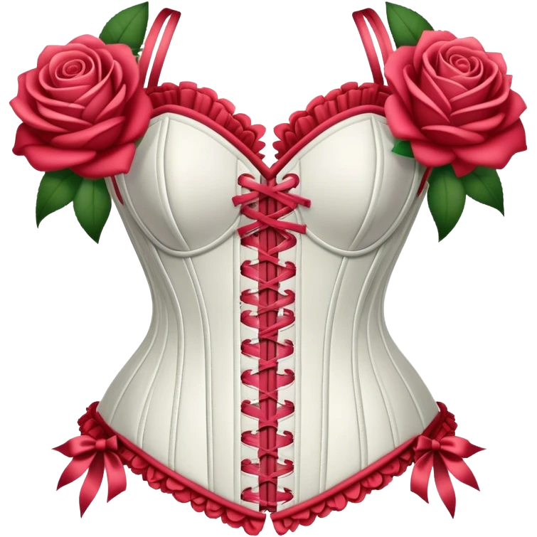 corset made of roses carnations and lilys  emoji