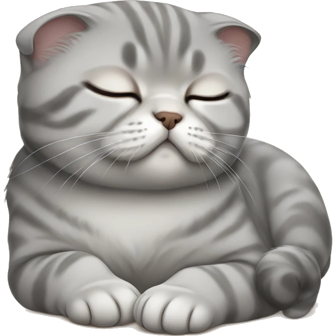 sleeping scottish fold grey emoji