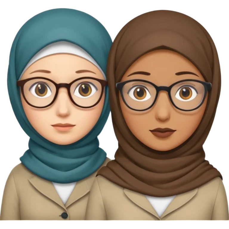 2 DETECTIVES 1 one is a white coman with glasses and hijab the other one is brown skin not hijabi emoji