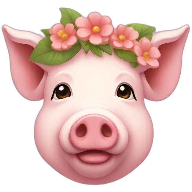 google-style-pig-with-flower-crown emoji