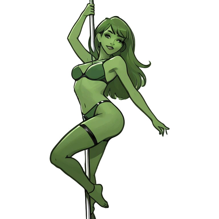 A girl doing pole dance emoji