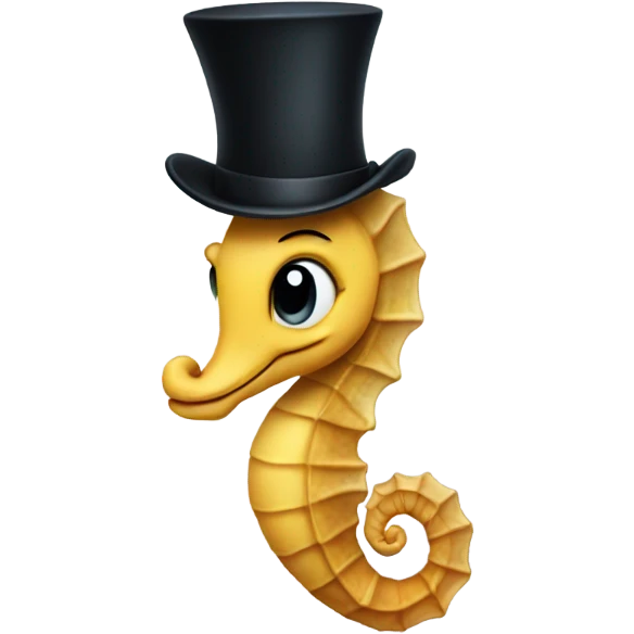 Seahorse with a top hat emoji