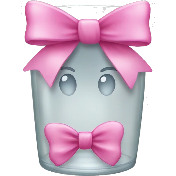 glass with pink bow emoji