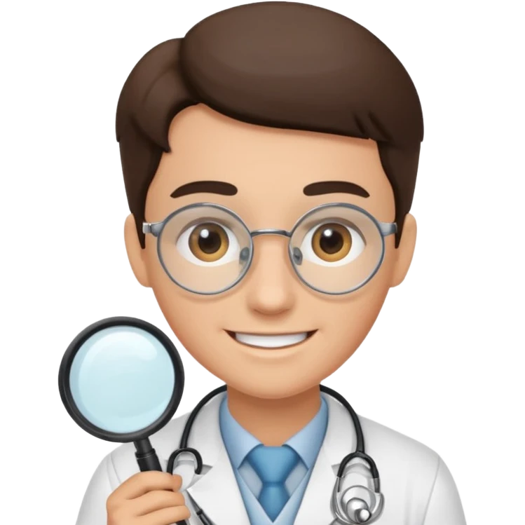 medico com uma lupa emoji