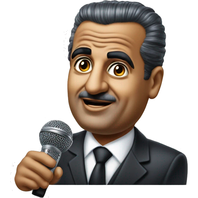 Gamal Abdel Nasser photorealistic speaking in microphone emoji