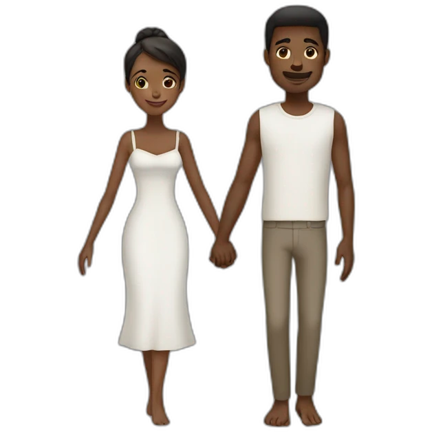 A black couple holding hands emoji