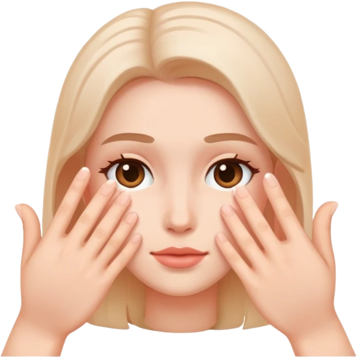 Blushing hands under face emoji