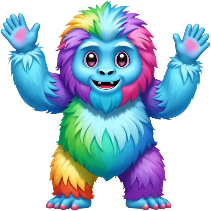 easter rainbow yeti dancing emoji