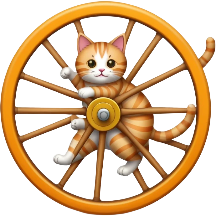 Cat on running wheel emoji