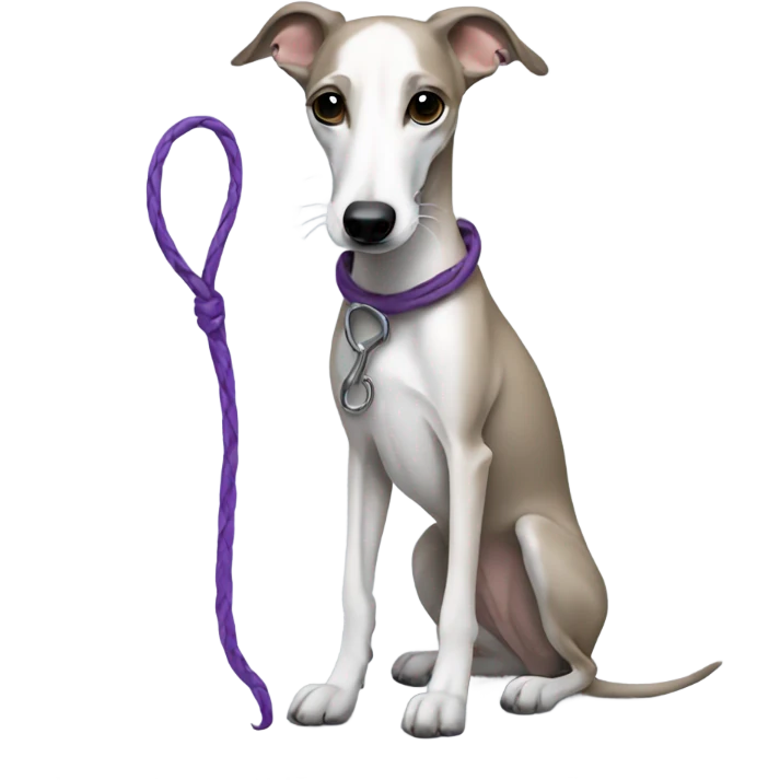 Whippet with a whip emoji