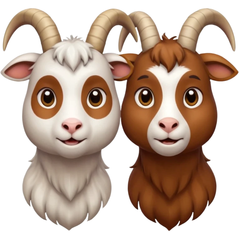 Two goats staring at each other one is anxious one is a chill guy emoji