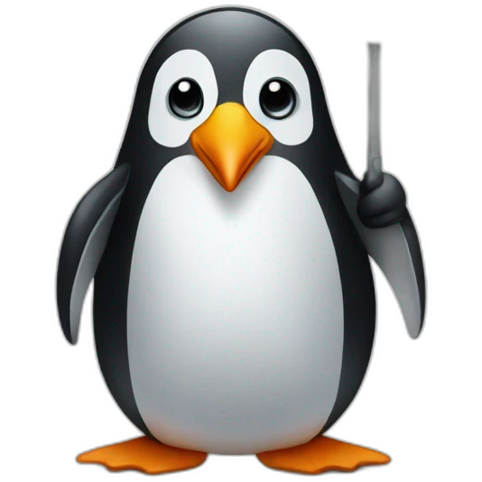 Penguin holding a sign Dave emoji