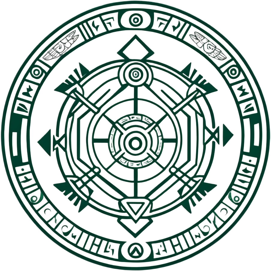 Ancient Maya symbols for message sending and receiving, stylized with authentic Maya animal messengers. Only dark green (#013220) lines on white background, geometric emoji