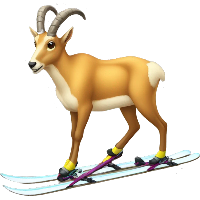Chamois skiing emoji