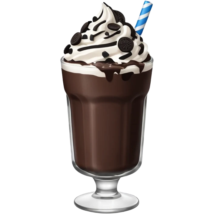 oreo milkshake in a glass emoji