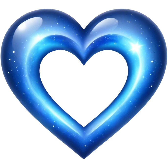 Shiny blue galaxy heart emoji