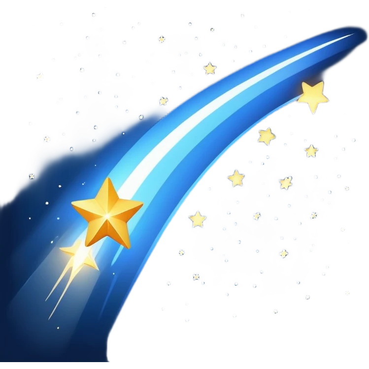 Shooting star in the sky scene square  emoji